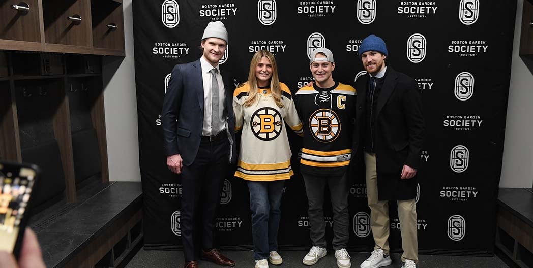 Fans with Bruins Players