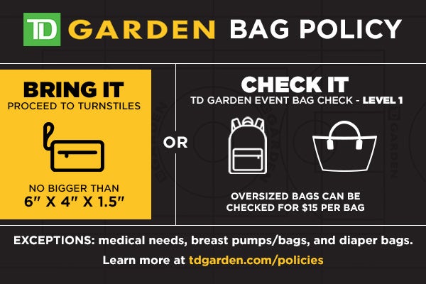 image of TD Garden Bag Policy